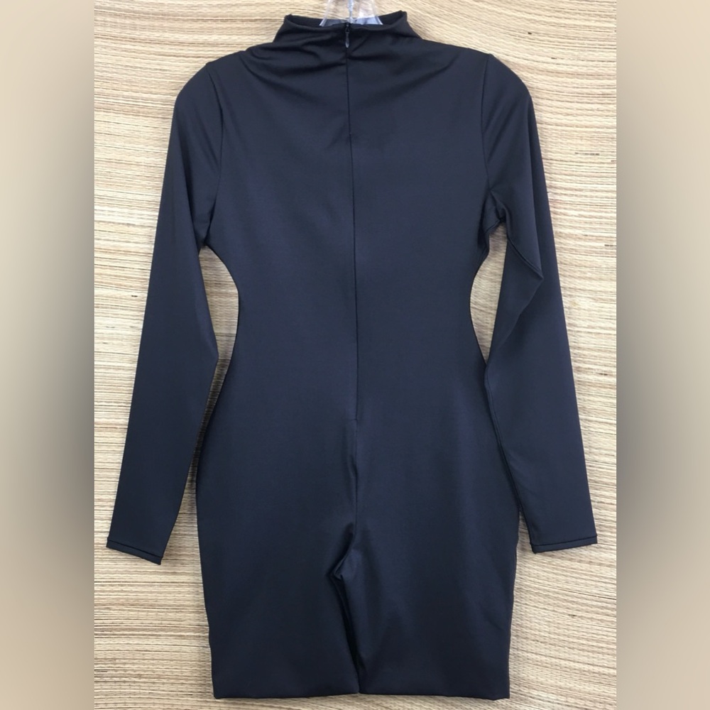 SKIMS All In One Long Sleeve Mid Thigh Onesie Romper In Onyx Size M - Picture 7 of 12